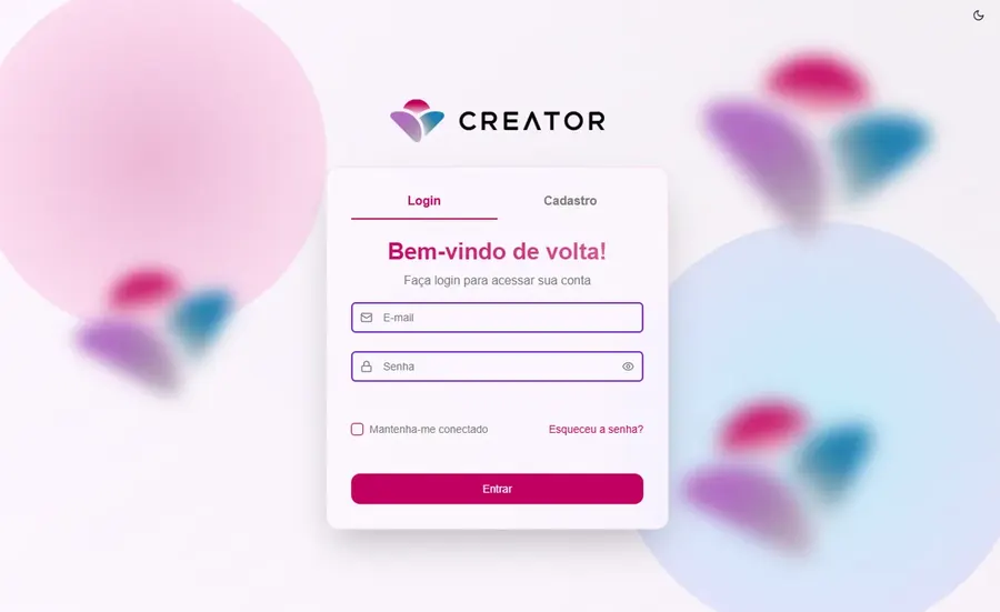 Creator em funcionamento